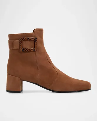 Roger Vivier Tres Vivier Polly 45MM Suede Booties