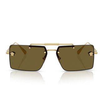 Versace Sunglasses Ve2245 100273 Gold/Dark Brown Unisex