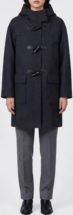 Ganni Montgomery lungo in misto lana e cashmere con cappuccio