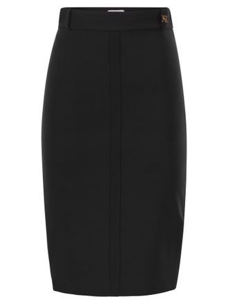 Elisabetta Franchi Lightweight Cr&ecirc;pe Skirt With Raw Cut Details