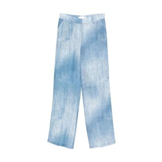 Ermanno Scervino Denim Viscose Broek - Dames - Wijde Broeken - Veelkleurig - S - Denim - Broeken