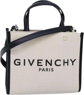 Givenchy Pre-owned Canvas Handtas - Dames - Vintage Shopper - Wit - ONE Size - Vintage