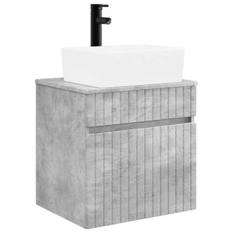 vidaXL Vanidad De Lavabo Montada En La Pared Gris Hormig&oacute;n Vidaxl