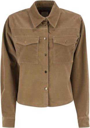 Max Mara Mstrivolo Corduroy Overshirt - Dames - Blouses & Shirts - Beige - Maat: XS Corduroy