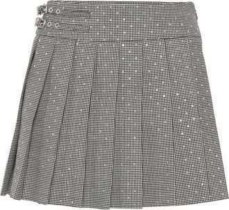 Philipp Plein Mini Rok Pied de Poule - Dames - Korte rokken - Zwart - L - Polyester - Rokken
