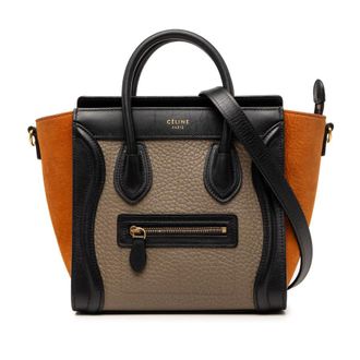 Celine Pre-owned Celine Nano Tricolor Leather Luggage Tote Ladies CWJY49OG375YCNWM
