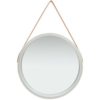 vidaXL Espejo De Pared Con Correa Plateado 60 Cm Vidaxl