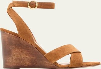 Gianvito Rossi 85mm Suede Ankle-Strap Sandals