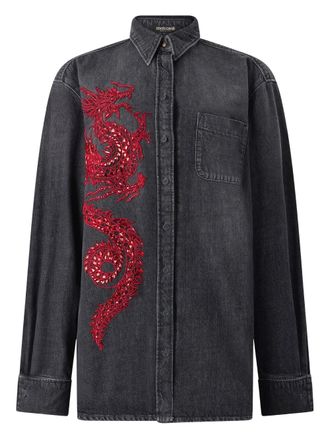 Roberto Cavalli sequin-embellished shirt - Black
