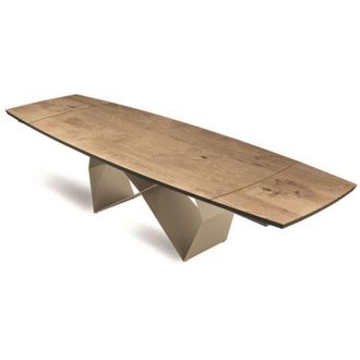 Capodarte Capodarte - Tavolo allungabile 300 cm con base metallo Beige e piano Rovere Crudo wall