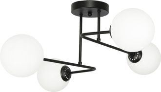 OEM L&aacute;mpara De Techo Con Pantalla Negra Y Bolas De Cristal Olmo 14-828