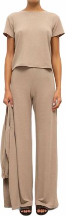 Leset Lauren Wide Leg Pant In Sable
