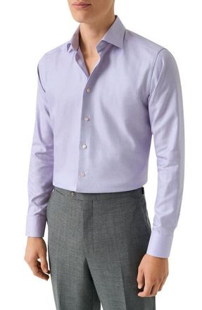 Eton Slim Fit Semi Solid Dress Shirt in Medium Pink at Nordstrom, Size 14.5