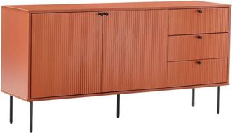Oviala Aparador 2 puertas y 3 cajones decoración melamina 150 cm naranja