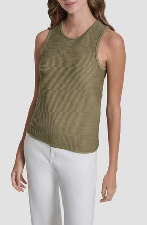 DKNY Seamless Rib Tank in Light Fatigue at Nordstrom, Size X-Small