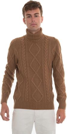 Gran Sasso Coltrui met Kabelpatroon - Heren - Coltruien - Bruin - 3XL - Wol - Truien & Vesten