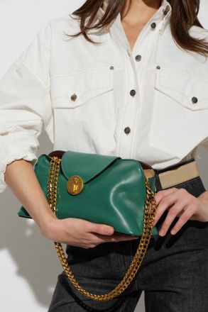 Versace Leather Bag, Womens, Green