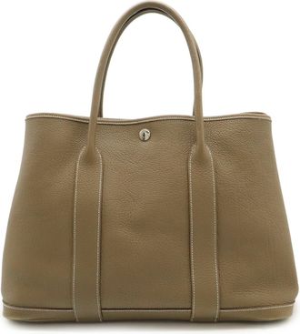 Herm&egrave;s Garden Etoupe Gray Negonda Leather Handbag Tote Bag (Pre-Owned)