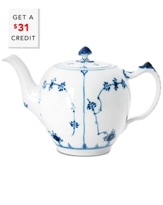 ROYAL COPENHAGEN Fluted Plain Tea Potwith $31 Credit