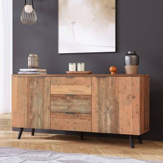 Matteo Vintage Brown Sideboard Storage Cabinet with Shelves & Drawers