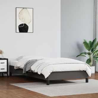 vidaXL Estructura De Cama Sin Colch&oacute;n Cuero Sint&eacute;tico Gris 90x190 Cm Vidaxl