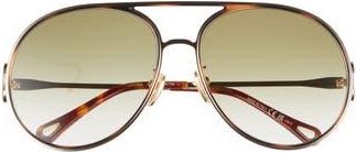 Chlo&eacute; 61mm Polarized Gradient Aviator Sunglasses in Gold Gold Green at Nordstrom Rack
