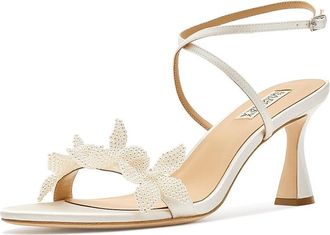 Badgley Mischka Whitney Womens Sandals White Satin : 8.5 M, Textile