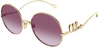 Chlo&eacute; Panthos Zonnebril - Dames - Zonnebrillen - Geel - 56 MM - Nylon - Accessoires