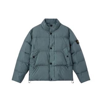 Stone Island Jassen, Heren, Groen, L, Nylon, Crinkle Reps NY Down Jacket