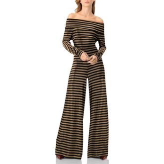 Ivonne Off-Shoulder Bardot Jumpsuit in Black at Nordstrom, Size Medium