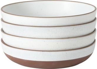 Gibson Home William Crest 4-Piece Reactive Glaze Stoneware Dinner Bowl Set in White at Nordstrom