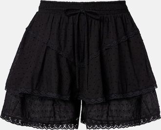 Poupette St Barth Thia crochet-trimmed cotton shorts