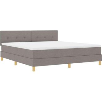 vidaXL Cama Box Spring Con Colch&oacute;n Con Colch&oacute;n Taup&eacute; 180 X 200 Cm Tela Vidaxl