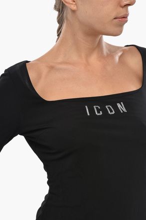 Dsquared2 ICON Tubino a Maniche Lunghe con Dettaglio in Strass Dsquared2
