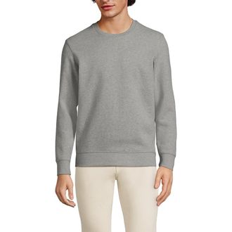 Lands End Long Sleeve Serious Sweats Crewneck Sweatshirt in Gray Heather at Nordstrom, Size Small
