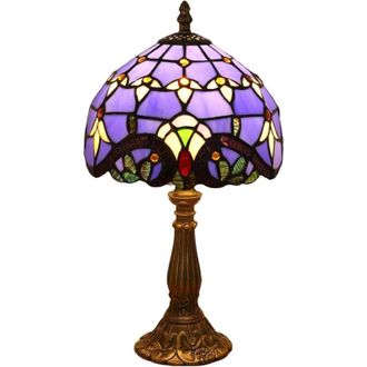 OEM L&aacute;mpara Tiffany, L&aacute;mpara De Mesa Retro Vintage, Pantalla De Vidrio Coloreado, Perfecta Para Sala De Estar, Dormitorio, Estudio, Estanter&iacute;a, Oficina, M