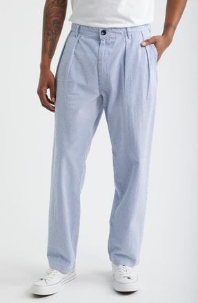 Service Works Part Timer Organic Cotton Seersucker Pants in Navy Stripe at Nordstrom, Size Xx-Large