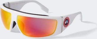 Canada Goose Lunettes de soleil Summit Edge (Hommes, White/Red Mirror, TAILLE UNIQUE)
