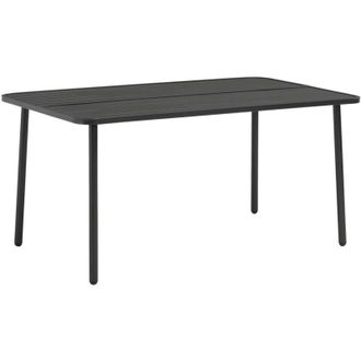 vidaXL vidaXL Tavolo da Giardino Grigio Scuro 150x90x72 cm in Acciaio