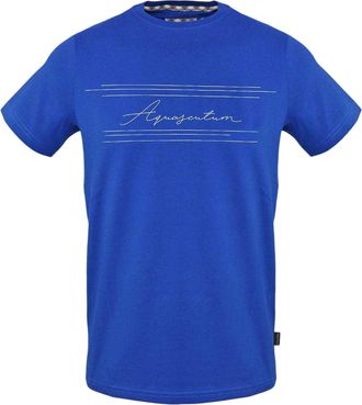 Aquascutum Unisex Logo Regular T-shirt voor volwassenen (Sky)