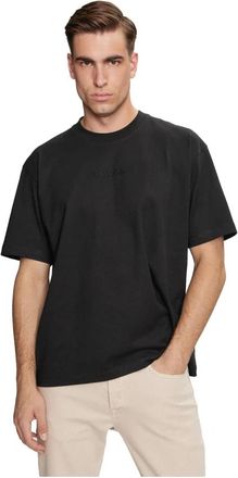 Guess TShirt MC Cotton Logo - Heren - T-shirts - Zwart - XL - Katoen - Tops