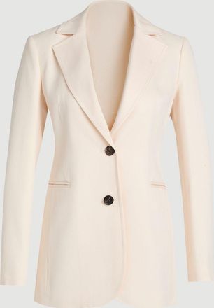 Karen Millen Womens Tencel Blend Tailored Single Breasted Blazer - Cream Lyocell - Size 14 UK