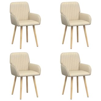 vidaXL Sedie Da Pranzo 4 Pz Tessuto Crema 56,5 X 50 X 87,5 Cm Vidaxl