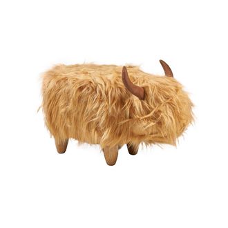 Novità Home Faux fur upholstered pouf - cow