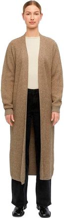 Object Womens Objmalena L/S Knit Long Cardigan Noos Cardigan, Fossil/Detail: Melange, S