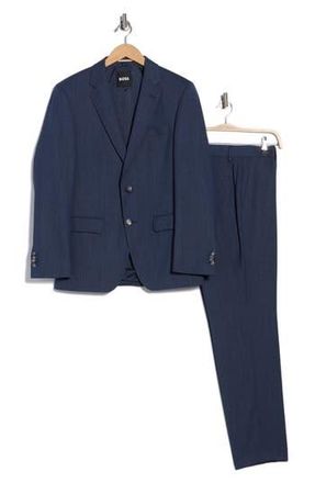 BOSS Notch Lapel Two Button Suit in Dark Blue at Nordstrom Rack, Size 38
