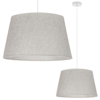 OEM L&aacute;mpara Colgante, Cono De Lino, Blanco, 1 Plano, Pantalla Beige Claro, L01 44cm