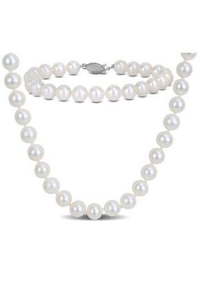 Delmar 7-7.5mm Cultured Freshwater Pearl Necklace & Bracelet Set in White at Nordstrom Rack