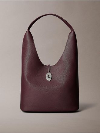 Calvin Klein Womens CK Lock Large Shoulder Bag - Brown