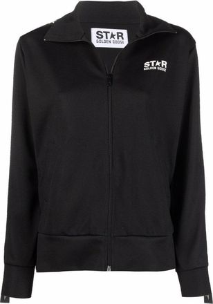 Golden Goose Black Sweater With Logo And Star Detailing